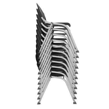 Rico Classroom Training Stack Chair Armless - Black - 11 Pack