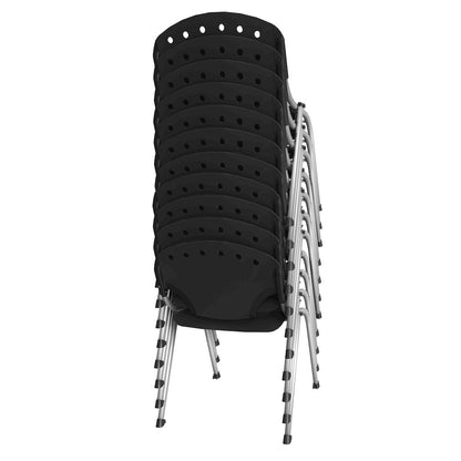 Rico Classroom Training Stack Chair Armless - Black - 11 Pack