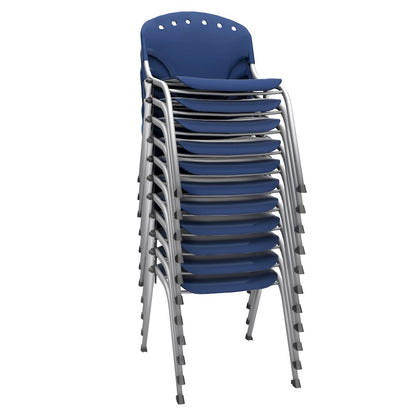 Rico Classroom Training Stack Chair Armless - Navy Blue - 11 Pack