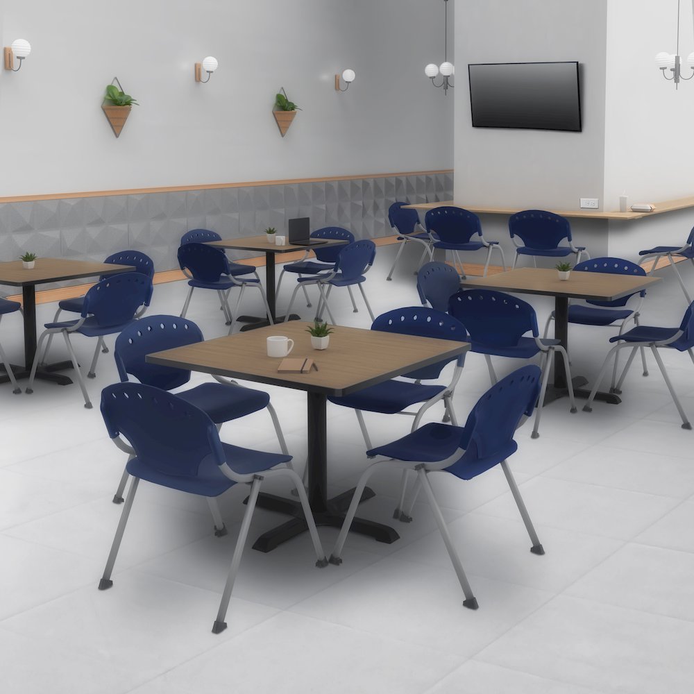 Rico Classroom Training Stack Chair Armless - Navy Blue - 11 Pack