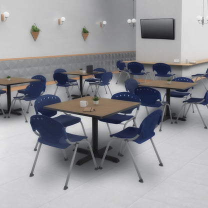 Rico Classroom Training Stack Chair Armless - Navy Blue - 11 Pack
