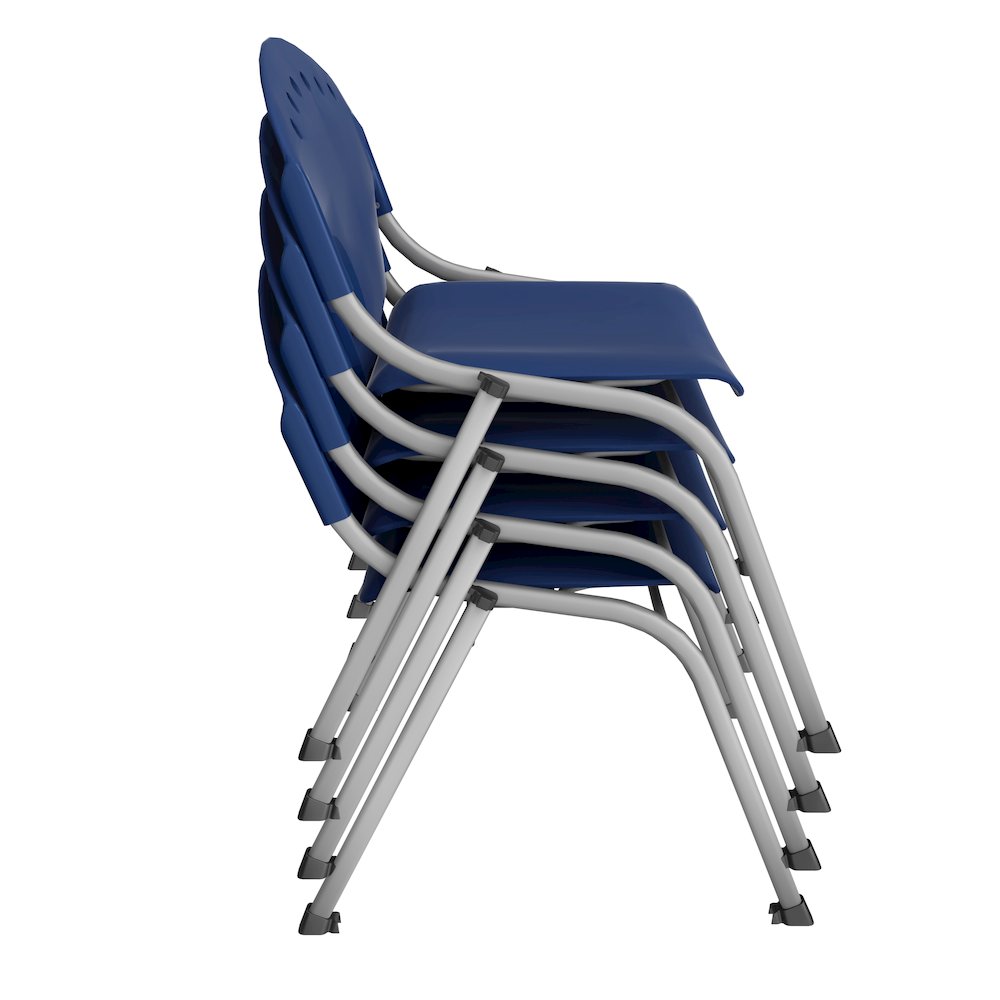 Rico Classroom Training Stack Chair Armless - Navy Blue - 4 Pack