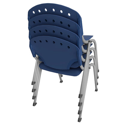 Rico Classroom Training Stack Chair Armless - Navy Blue - 4 Pack
