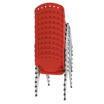 Rico Classroom Training Stack Chair Armless - Red - 11 Pack