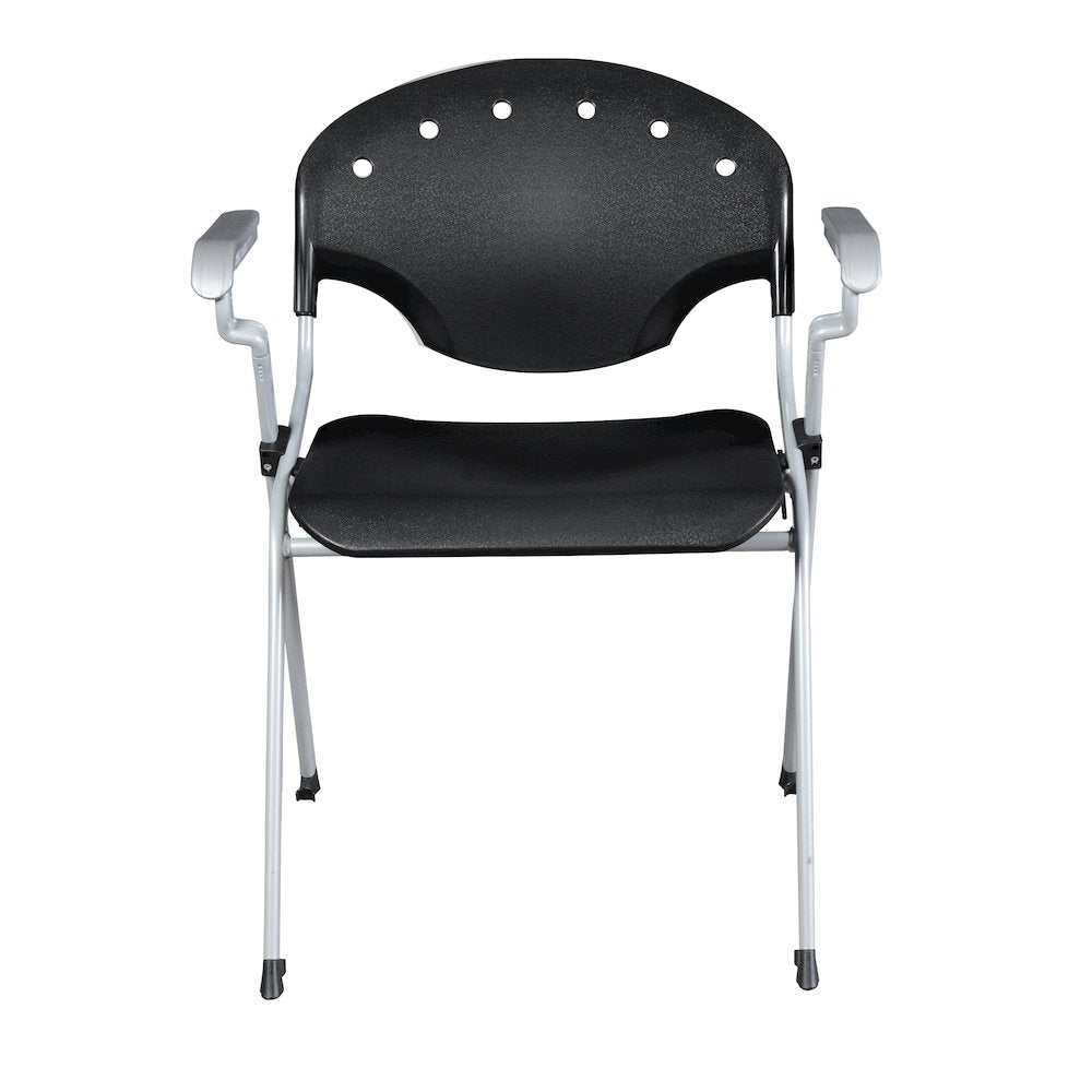 Rico Classroom Training Stack Chair with Arms - Black - 4 Pack