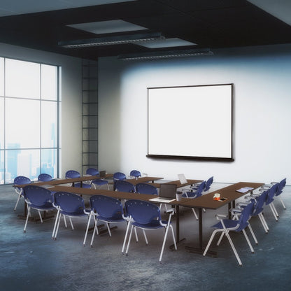 Rico Classroom Training Stack Chair with Arms - Navy Blue - 11 Pack
