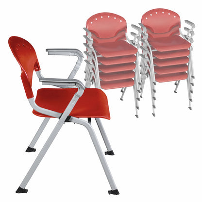 Rico Classroom Training Stack Chair with Arms - Red - 11 Pack