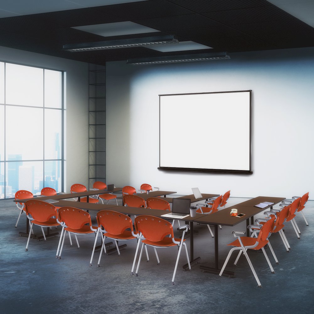 Rico Classroom Training Stack Chair with Arms - Red - 4 Pack