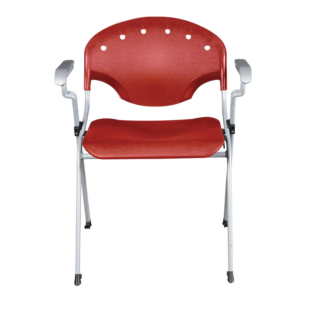 Rico Classroom Training Stack Chair with Arms - Red - 4 Pack