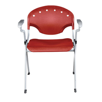 Rico Classroom Training Stack Chair with Arms - Red - 4 Pack