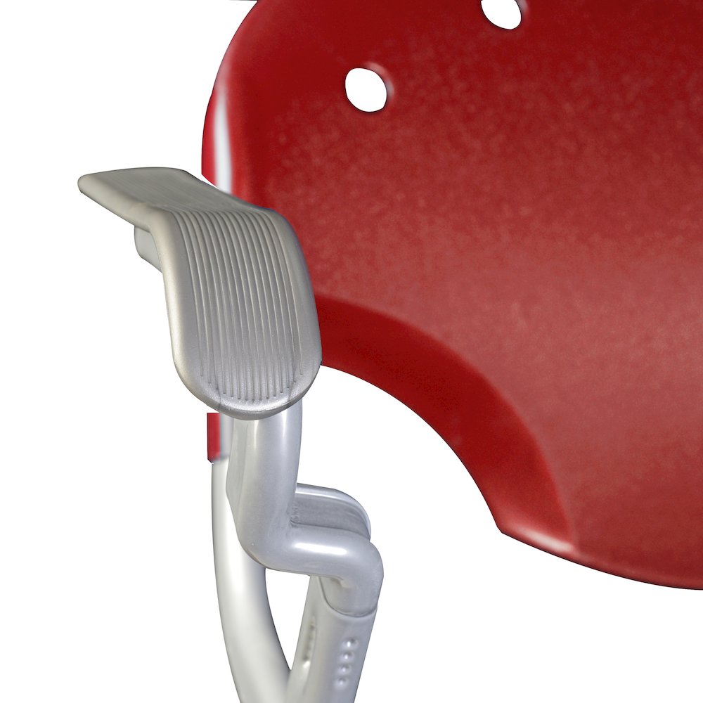 Rico Classroom Training Stack Chair with Arms - Red - 4 Pack