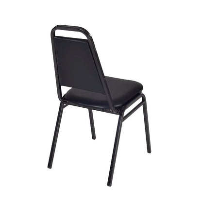 36 in Square Breakroom Table- Maple Top, Chrome Legs, 4 Restaurant Stack Chairs