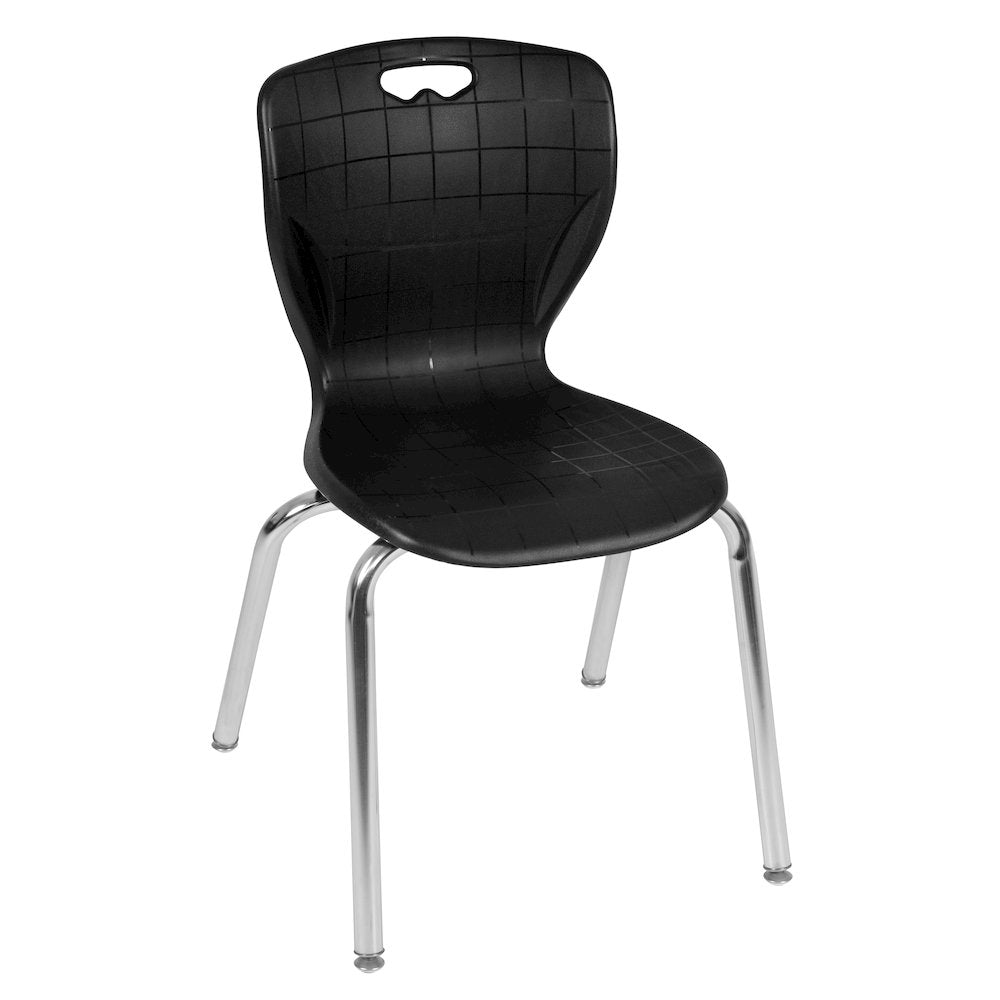 60 x 30 in. Adjustable Classroom Table- Grey & 2 Andy 18 in. Stack Chairs- Black