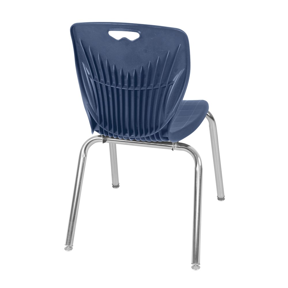 60 x 30 in. Adjustable Classroom Table- Grey & 2 Andy 18 in. Stack Chairs- Blue