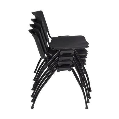 48 x 24 in. Flip-Top Privacy Nesting Table- Grey, 2 M Stack Chairs- Black