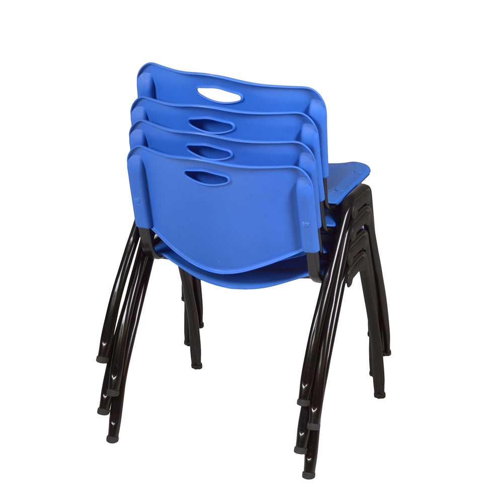'M' Stack Chair (4 pack)- Blue