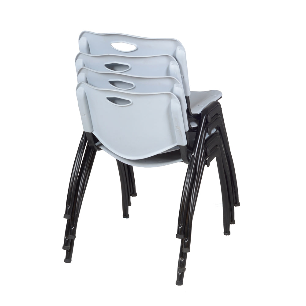 'M' Stack Chair (4 pack)- Grey