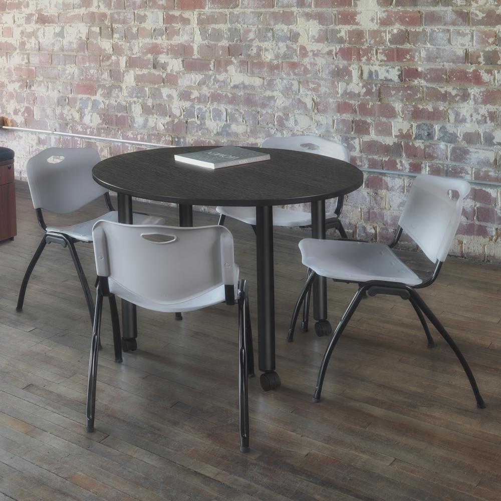 'M' Stack Chair (4 pack)- Grey