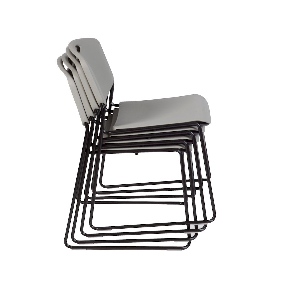 48 x 24 in. Flip-Top Privacy Nesting Table- Maple, 2 Zeng Stack Chairs- Grey