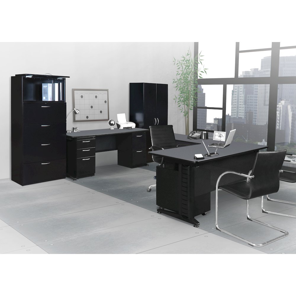 66 x 78 in. L Shape Desk Shell- Grey