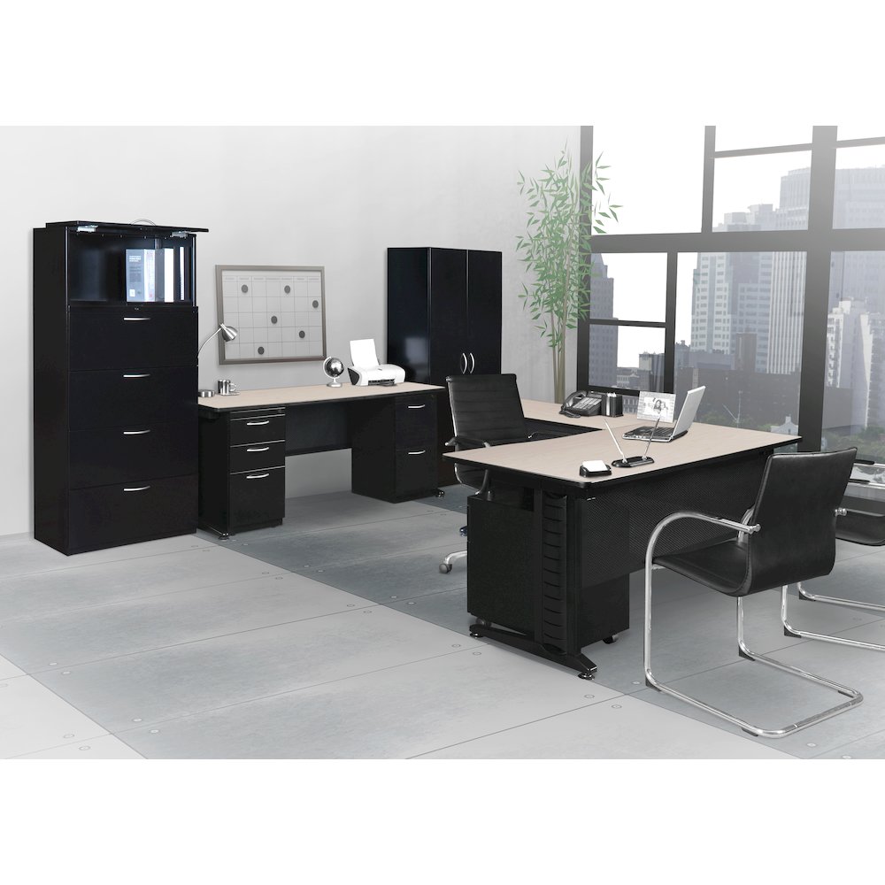 66 x 78 in. L Shape Desk Shell- Maple