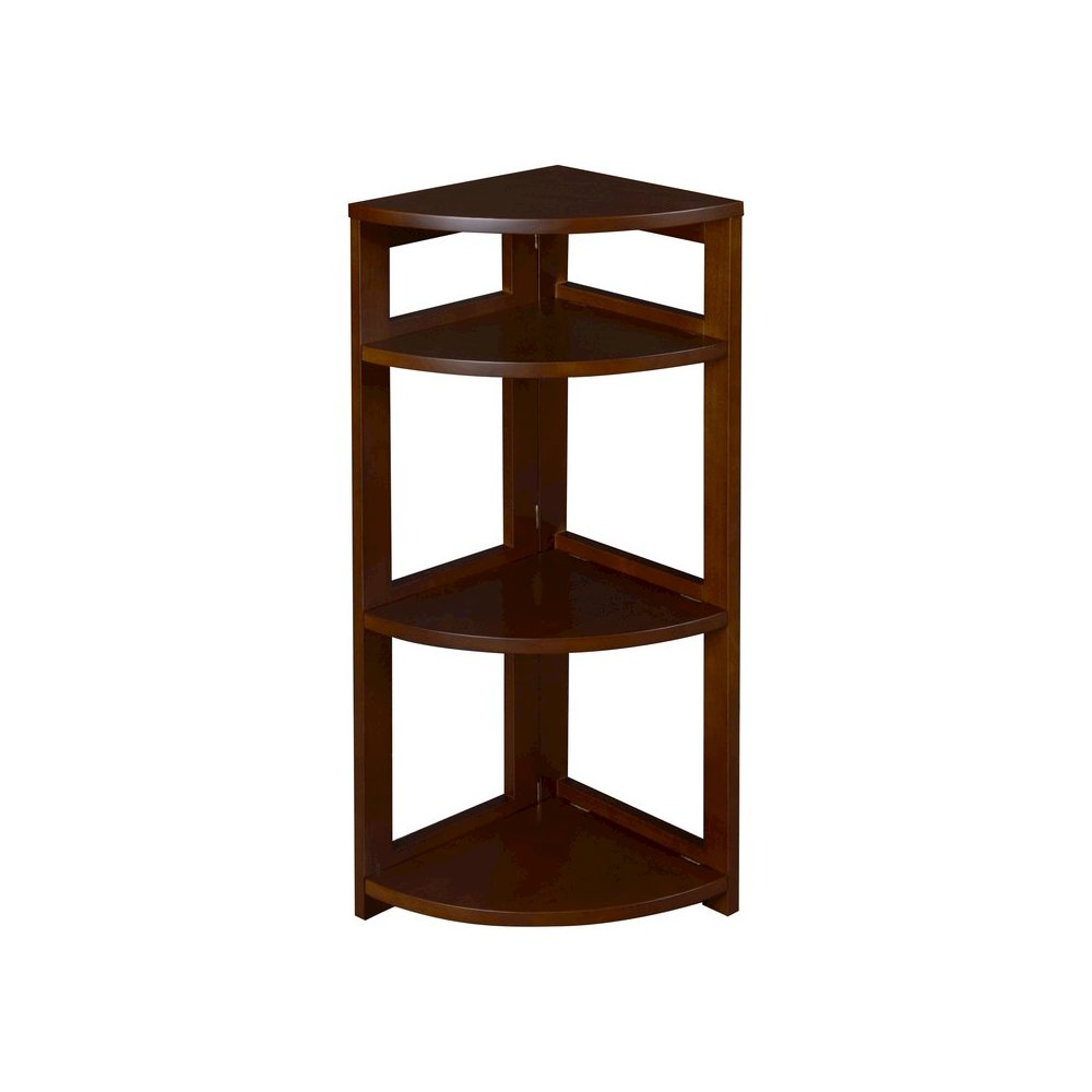 Flip Flop 34" High Corner Folding Bookcase- Mocha Walnut