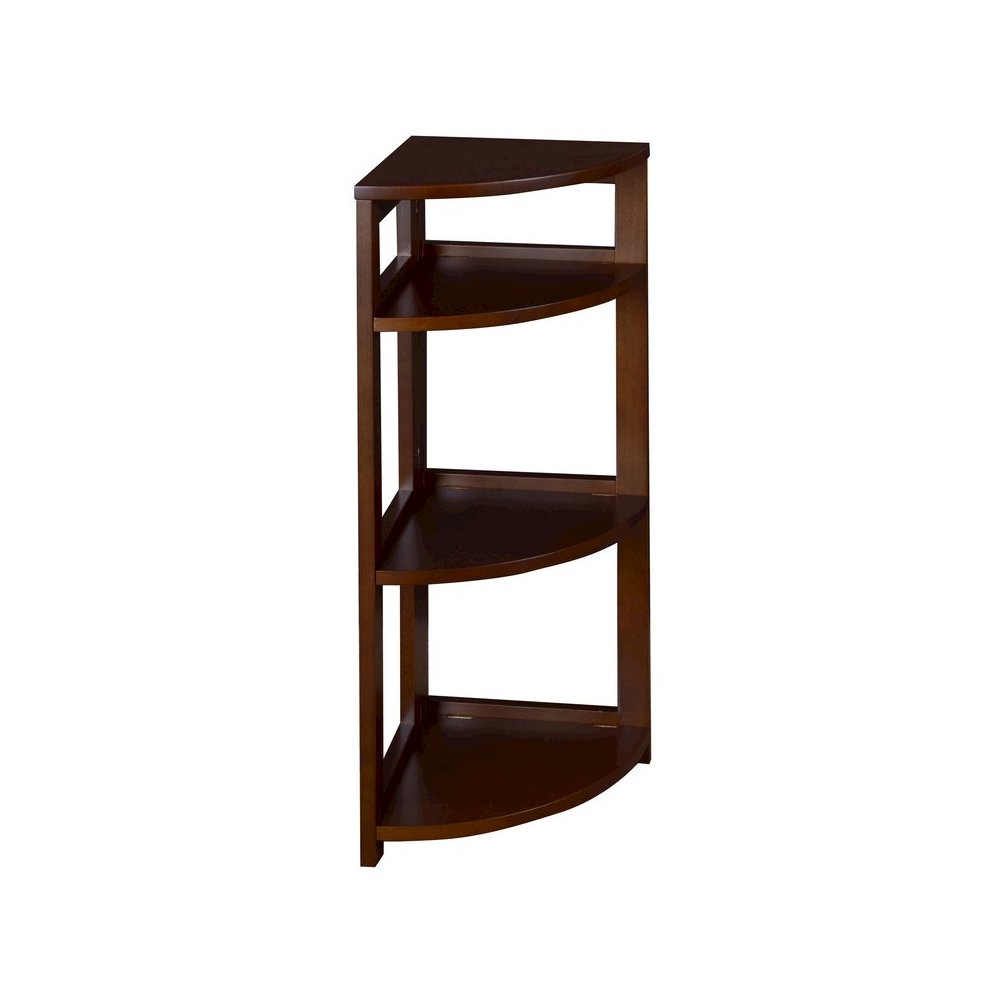 Flip Flop 34" High Corner Folding Bookcase- Mocha Walnut