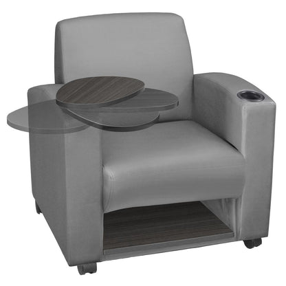 Nova Tablet Arm Chair w/ Storage- Grey/Ash Grey