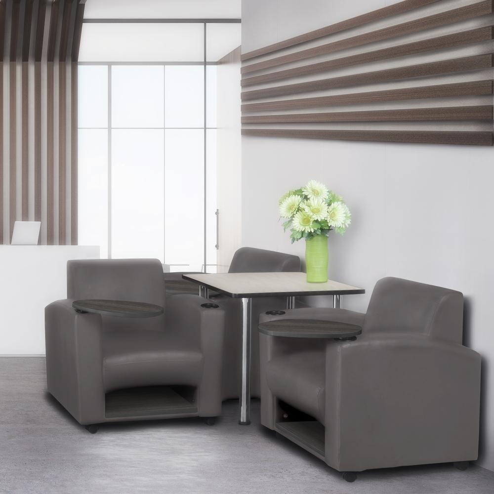 Nova Tablet Arm Chair w/ Storage- Grey/Ash Grey