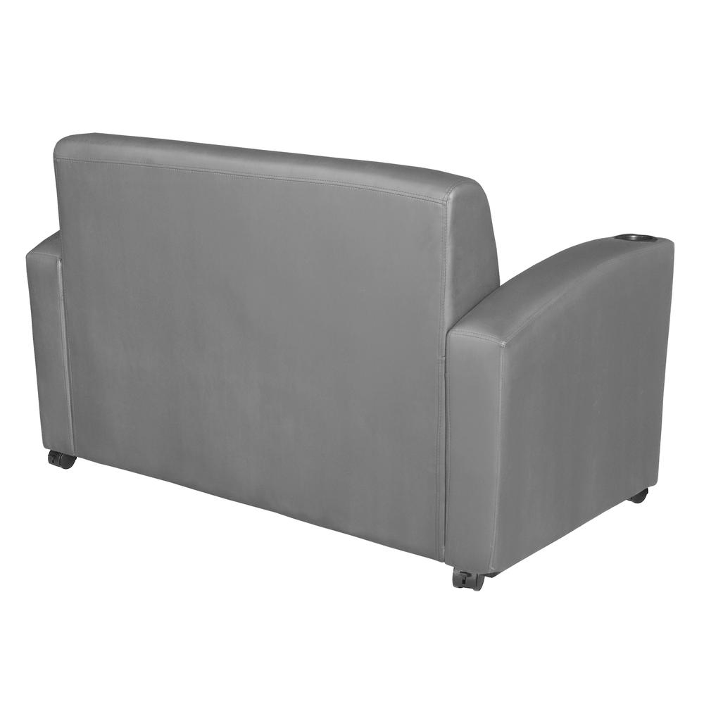 Supernova Tablet Arm Loveseat- Grey/Ash Grey