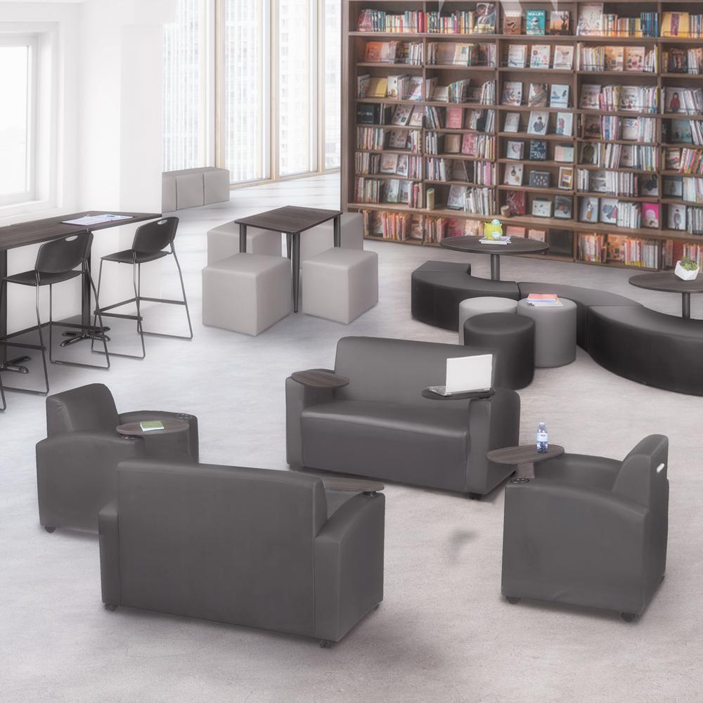 Supernova Tablet Arm Loveseat- Grey/Ash Grey