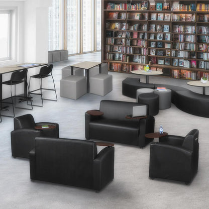 Supernova Tablet Arm Loveseat- Black/Java