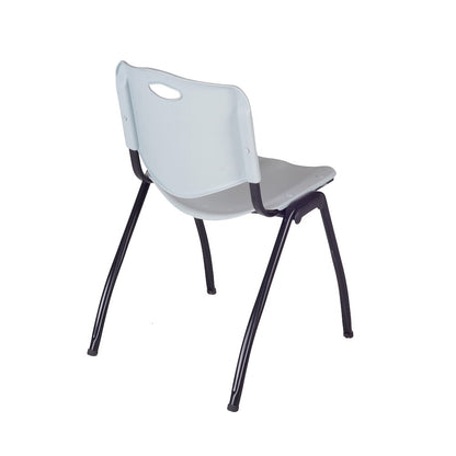 84 x 24 in. Flip-Top Privacy Nesting Table- Grey, 3 M Stack Chairs- Grey