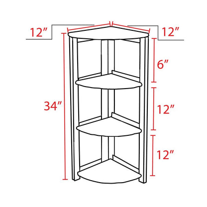 Flip Flop 34" High Corner Folding Bookcase- Mocha Walnut