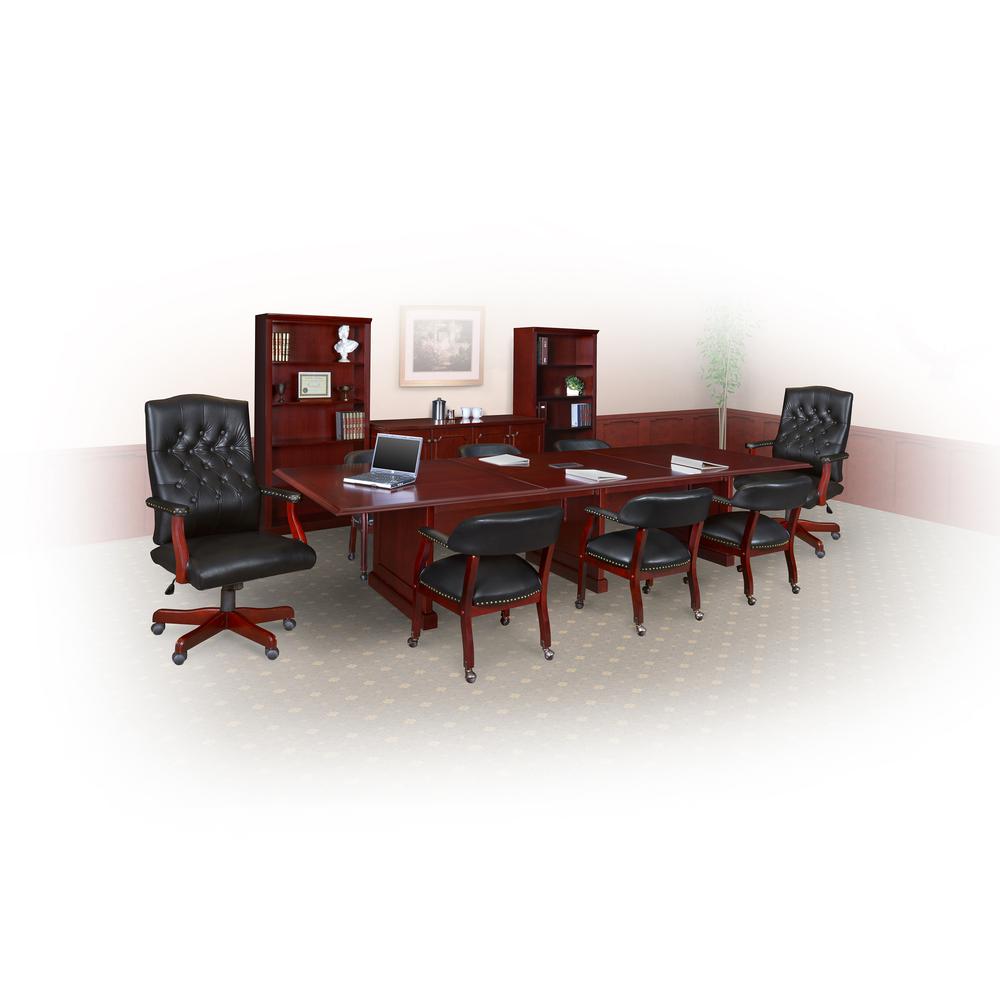 Ivy League Captain Chair with Casters- Black