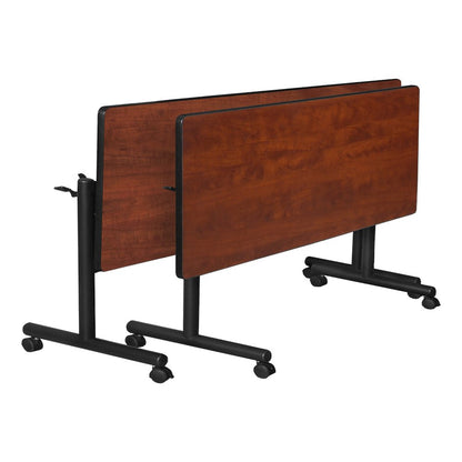 60 x 30 in. Flip-Top Training Nesting Table with Modesty Panel- Cherry