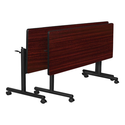 60 x 30 in. Flip-Top Training Nesting Table with Modesty Panel- Mahogany