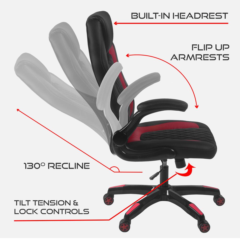 AON Archeus Ergonomic Gaming Chair - Black & Red
