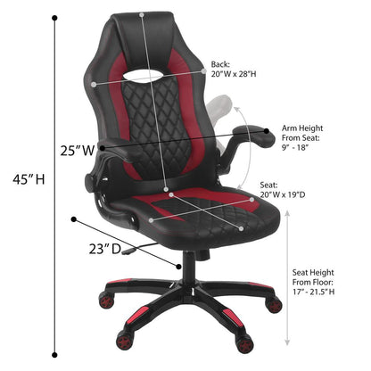 AON Archeus Ergonomic Gaming Chair - Black & Red