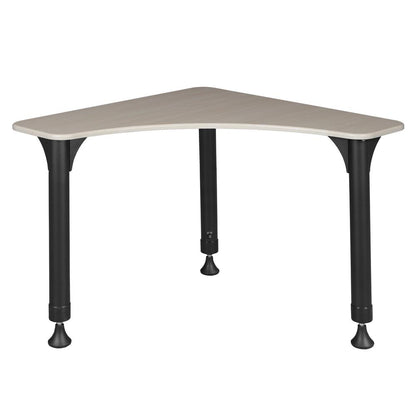 28" Boomerang Height Adjustable School Desk - Maple