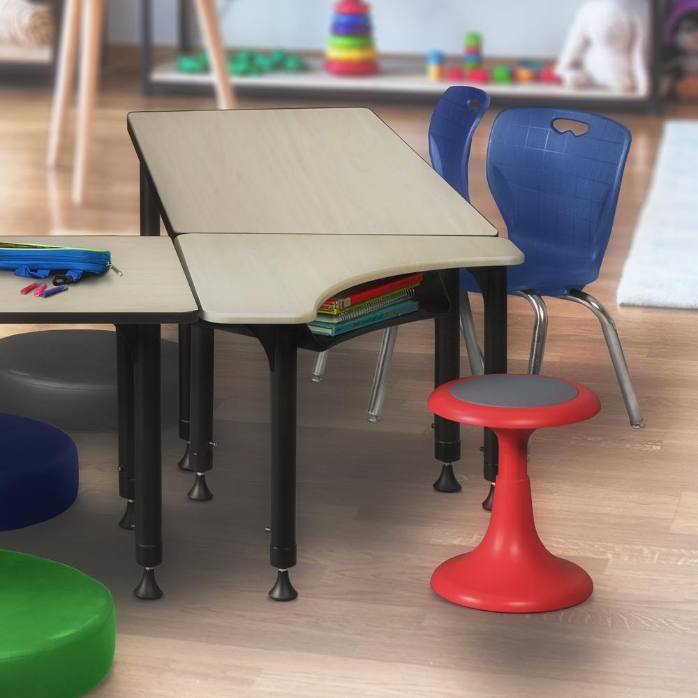 28" Boomerang Height Adjustable School Desk - Maple