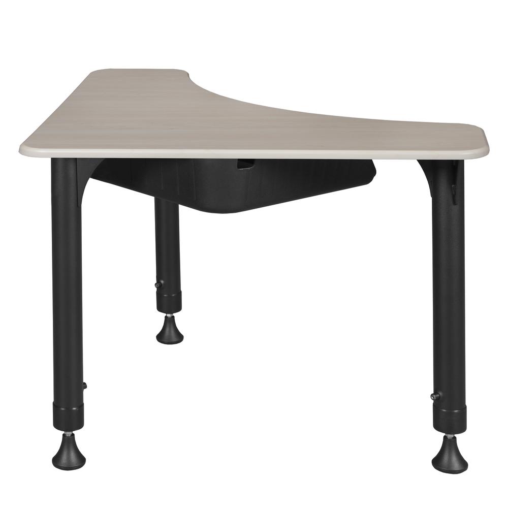 28" Boomerang Height Adjustable School Desk with Book Storage - Maple