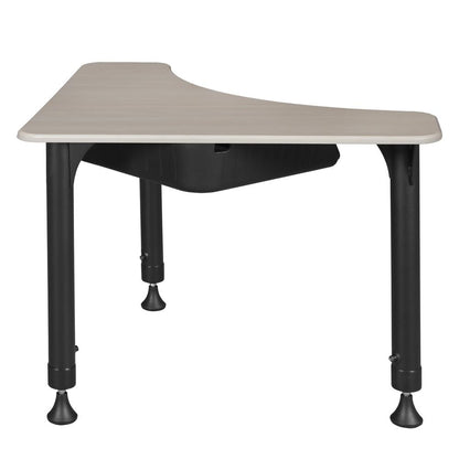 28" Boomerang Height Adjustable School Desk with Book Storage - Maple