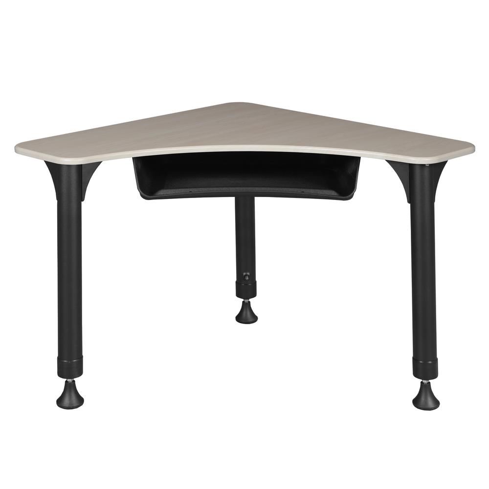 28" Boomerang Height Adjustable School Desk with Book Storage - Maple