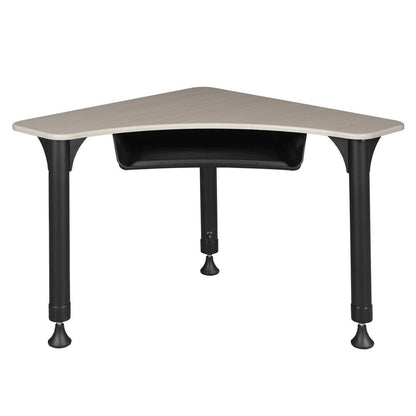 28" Boomerang Height Adjustable School Desk with Book Storage - Maple