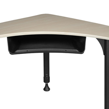 28" Boomerang Height Adjustable School Desk with Book Storage - Maple