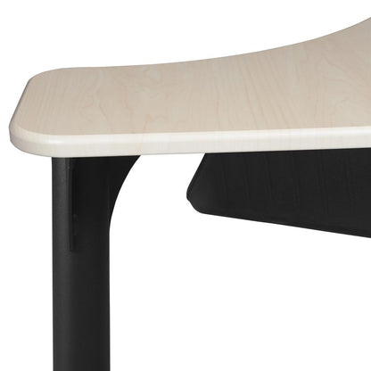 28" Boomerang Height Adjustable School Desk with Book Storage - Maple