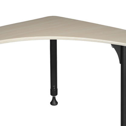 28" Boomerang Height Adjustable School Desk with Book Storage & Backpack Hook - Maple