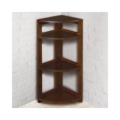 Flip Flop 34" High Corner Folding Bookcase- Mocha Walnut