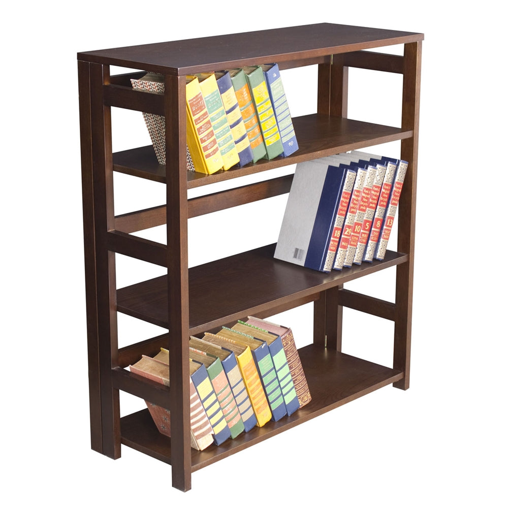Flip Flop 34" High Folding Bookcase- Mocha Walnut